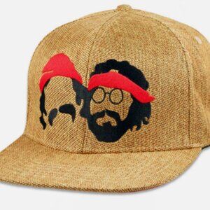 GRASSROOTS CHEECH AND CHONG SILHOUETTE TAN SNAPBACK WOVEN HEMP HAT